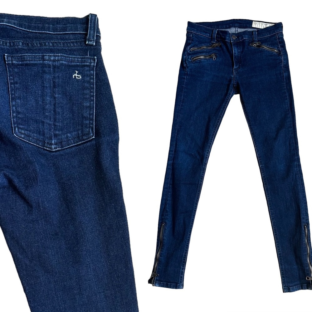 Rag & Bone for Aritzia 28 Zippered Mid Rise Skinny Jeans
